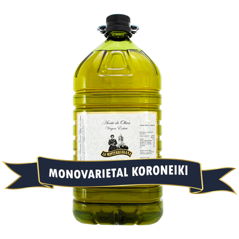 Producto Monterruibana Garrafa varietal Aceite de Oliva Virgen Extra Monovarietal koroneiki – 5L